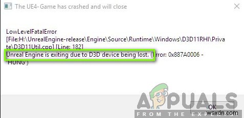 「D3Dデバイスが失われたためにUnrealEngineが終了しています」というエラーを修正する方法 
