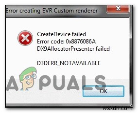 D3DERR_NOTAVAILABLEエラーコード0x8876086Aを修正する方法 