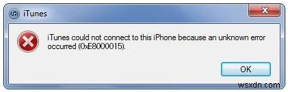 iTunesエラー0xe8000015を修正する方法 
