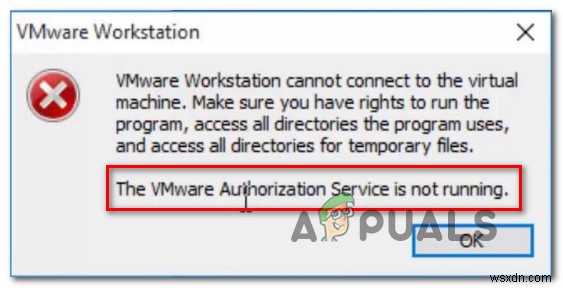 修正：VMware認証サービスが実行されていない 