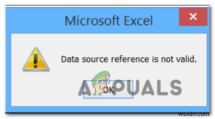 修正：データソース参照はExcelでは無効です 