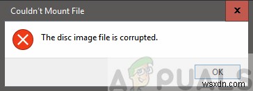 修正：Windows10でディスクイメージファイルが破損している 