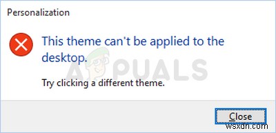 修正：このテーマはデスクトップWindows10には適用できません 