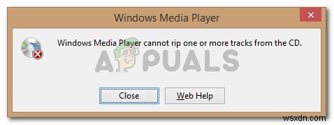 修正：WindowsMediaPlayerがCDから1つ以上のトラックをリッピングできない 