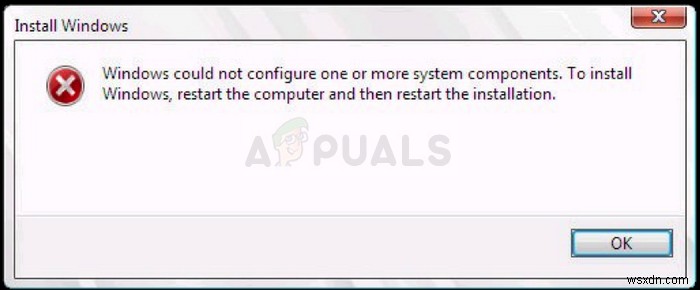 修正：Windowsは1つ以上のシステムコンポーネントを構成できませんでした 