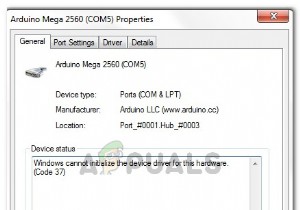 修正：Windowsがこのハードウェアのデバイスドライバーを初期化できない（コード37） 