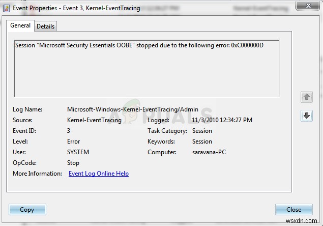 セッション「MicrosoftSecurityclientOOBE」の停止エラー0xC000000Dを修正する方法 