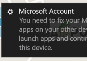 【Windows 10／Windows Phone】「他のデバイスのアプリ用にMicrosoftアカウントを修復する必要があります」エラーの解決方法