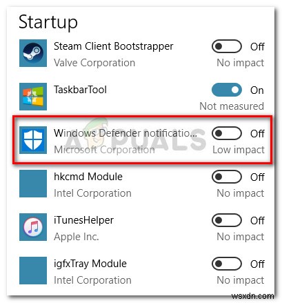 Windows10でWindowsDefenderアイコンを削除する方法 