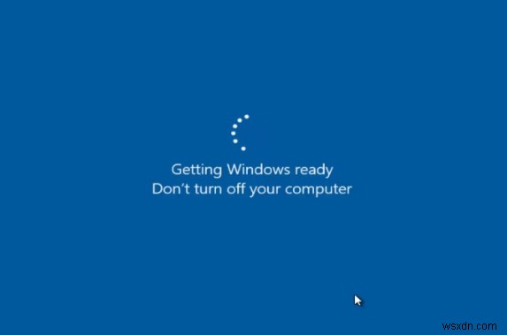 修正：Windowsの準備ができていない 