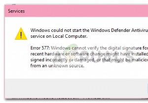 修正：WindowsDefenderエラー577 