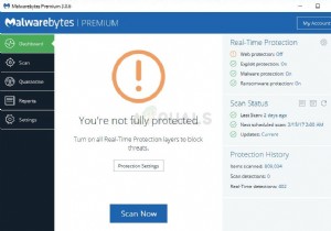 MalwarebytesReal-TimeWebProtectionがエラーをオンにしない方法 