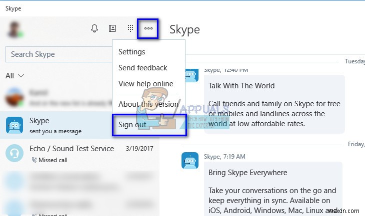 修正：Skypeメッセージが送信されない 