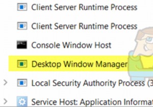 修正：デスクトップウィンドウマネージャーのCPU使用率が高い「dwm.exe」 