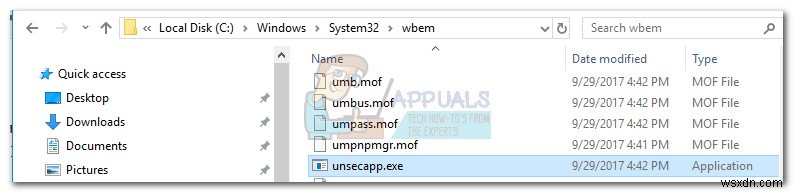 内容：Unsecapp.exe「WMIクライアントアプリケーションの非同期コールバック」 