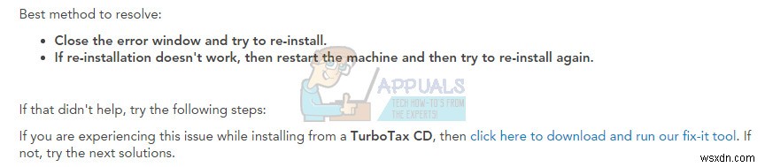 修正：TurboTaxエラーコード65535「予期しないエラー」 