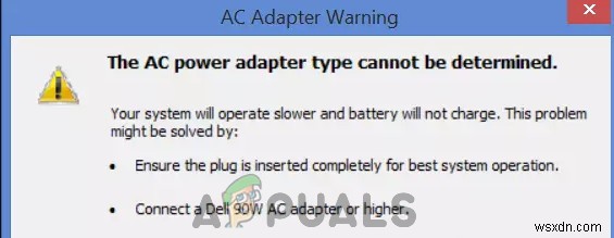 修正：AC電源アダプターのタイプを判別できない 