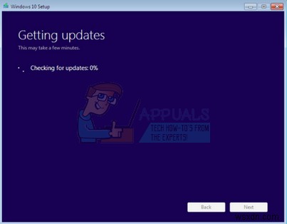 修正：Windows10のセットアップが更新の確認でスタックする 