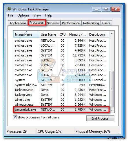 Windows7でwmpnetwk.exeによって高いCPUとディスク使用率を修正する方法 