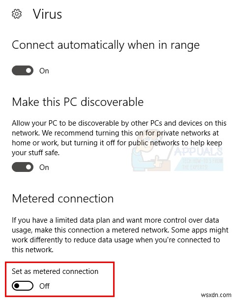 Windows10で従量制接続をオフにする方法 