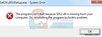 修正：SDL2.DLLがありません 
