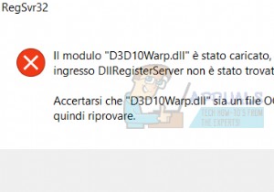 破損したD3D10Warp.dllファイルを修正する方法 