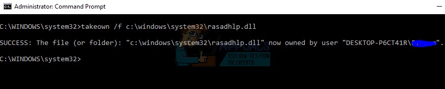 修正：rasadhlp.dllによるプログラムエラーの原因 