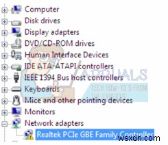 修正方法「RealtekPCIeGBEファミリーコントローラーアダプターでドライバーまたはハードウェア関連の問題が発生しています」 