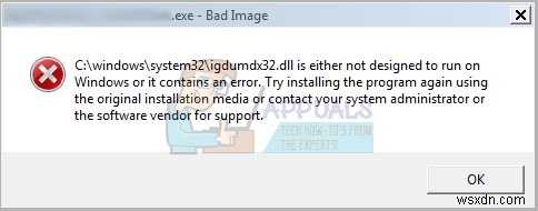 修正：「（ApplicationName）.exe – Bad Image」は、Windowsで実行するように設計されていないか、エラーが含まれています 