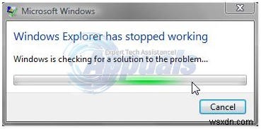 修正：Windowsエクスプローラーが動作を停止しました 