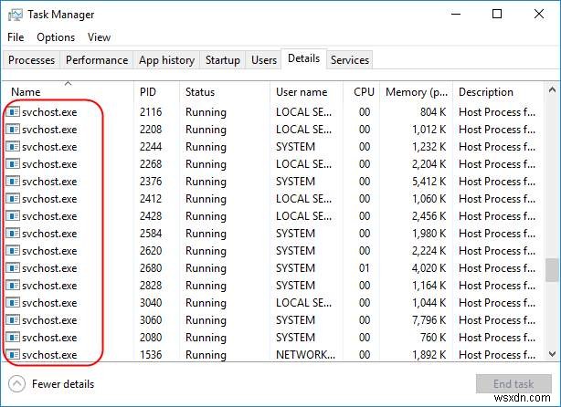 svchost.exe（netsvcs）による高いCPUおよびRAM使用率を修正する方法 