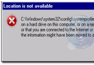 修正：「system32 \ config \ systemprofile \ Desktop」は、利用できない場所を指します 