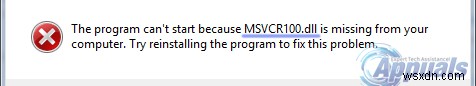 修正：MSVCP100.dllがありません 