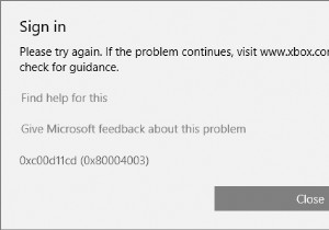 修正：Groove 0xc00d11cd（0x80004003）にサインインできない 