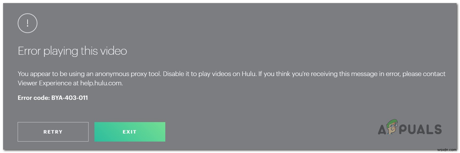 Huluのエラーコードを修正する方法BYA-403-011 