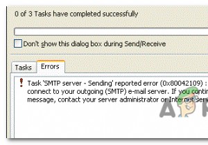 Outlookエラー0x80042109を修正 