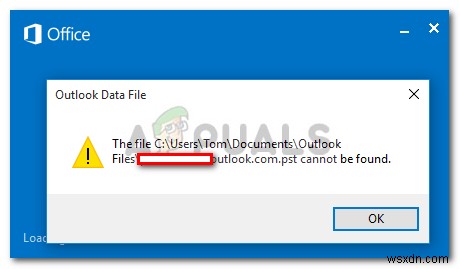 修正：Outlook.pstが見つかりません 