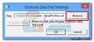 2010、2013、2016年にOutlookオフラインデータファイル（OST）を移動する方法 