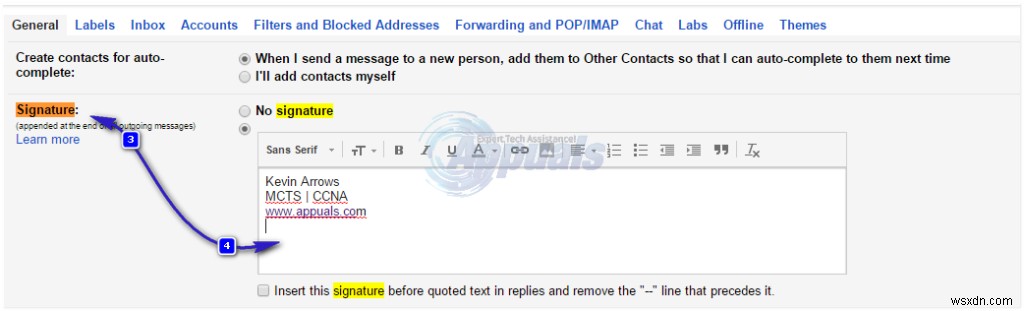 Gmail/YahooおよびHotmailでHTML署名を作成する方法 