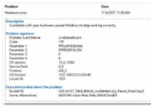 Windowsでの141LiveKernelEventエラー（ハードウェアエラー）を修正しました 