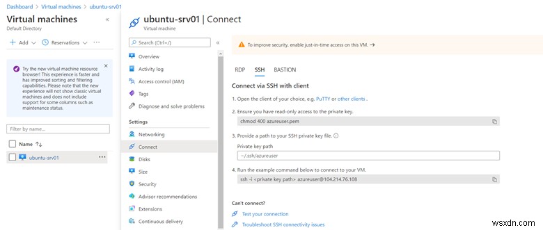 Microsoft AzureでSSHキーペアを作成し、Ubuntuサーバーに追加します 