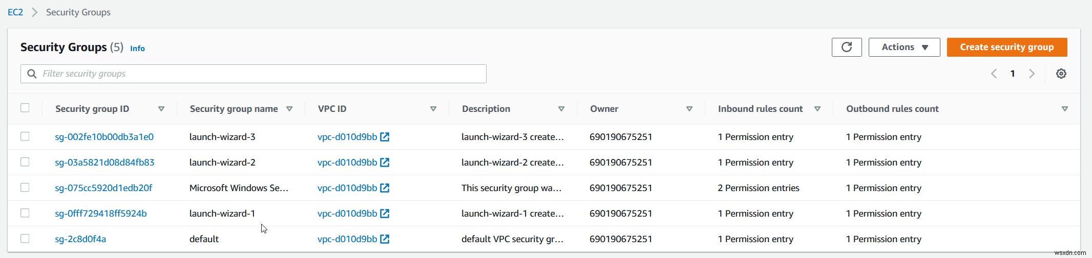 AWS EC2インスタンスを別のセキュリティグループに移動するにはどうすればよいですか？ 