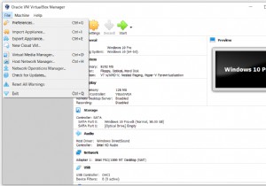 Oracle VM VirtualBoxについて（メニュー） 
