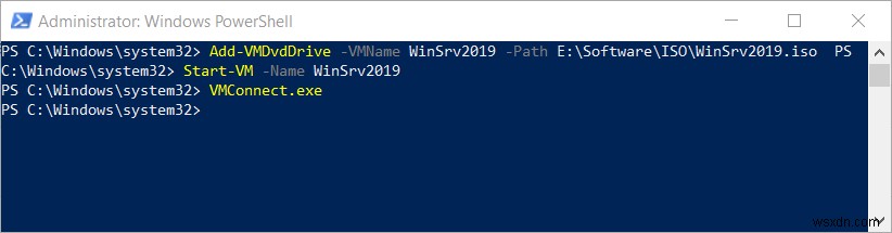 PowerShellを使用したHyper-V2019での仮想マシンの作成 