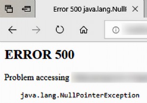 「エラー500：Java.Lang.NullPointerException」を修正する方法 
