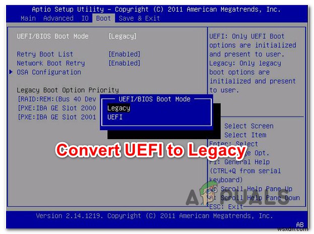 Windows（7、8、および10）でUEFIをレガシーBIOSに変換する方法 