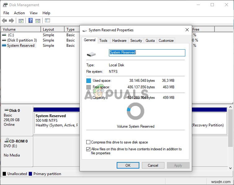 システムイメージ作成時のディスク容量エラー0x80780119を修正 