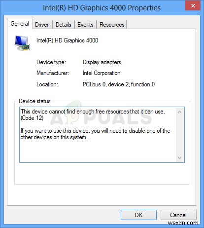 修正：このデバイスは、Windows 7、8、および10で（コード12）エラーを使用できる十分な空きリソースを見つけることができません 