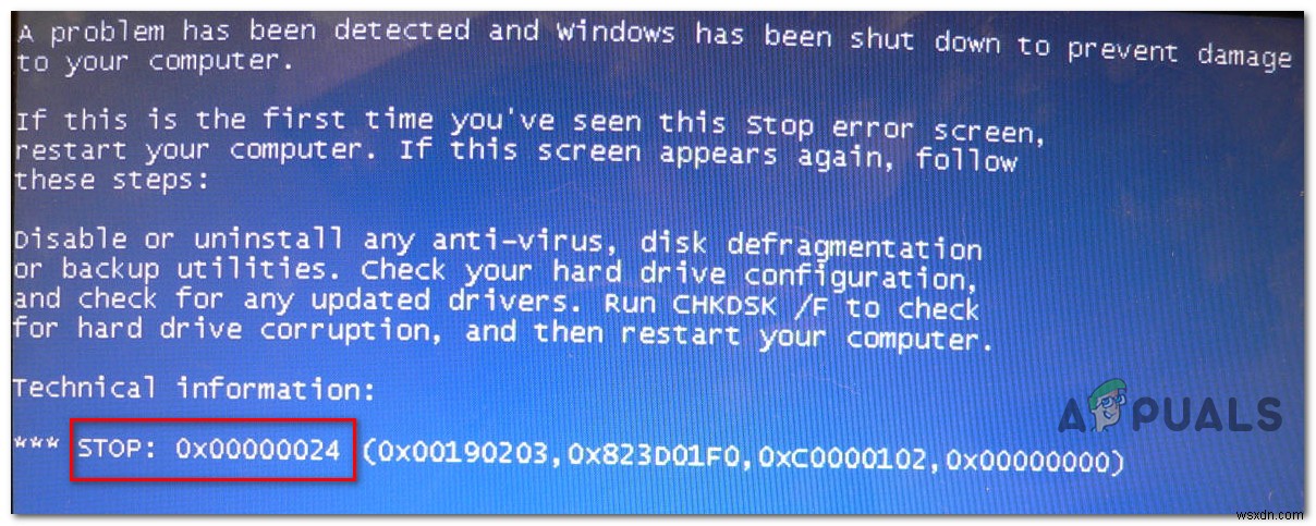修正：Windowsでエラーコード0x00000024BSODを停止する 