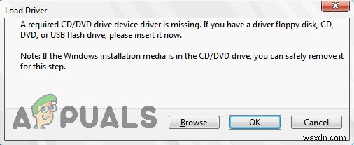 修正：USBからWindows7をインストールする際の「必要なCD/DVDドライブデバイスドライバーがありません」というエラーメッセージ 